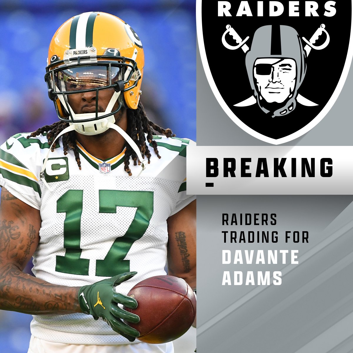 NFL on X: 'BREAKING: Raiders trading for WR Davante Adams. (via @RapSheet)   / X