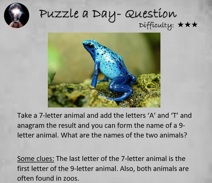 Puzzle a Day on Twitter: Puzzle a Day on Twitter: