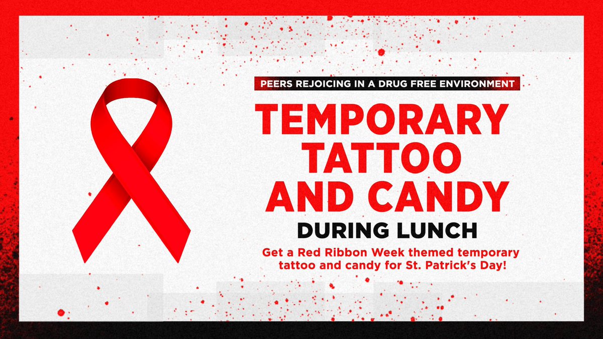 hprhs_pride's tweet photo. Happy Thursday and #StPatricksDay! Hope everyone enjoyed the temporary tattoos, candy, ribbons, and bracelets given out today during lunch! 🎗🍬 @HPRwildcats @JonTallamy #hprwildcats #RedRibbonWeek #wildcatpride #TopofNJ https://t.co/lzIcfX447w