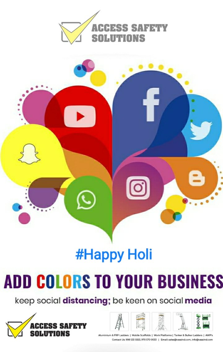 vaccess_safety's tweet photo. #HappyHoli2022
#VAccess #Ladders #Scaffolds
#TrolleyLadders #TankerLadders
#WorkPlatforms
#HeightAccessSolutions... https://t.co/2qH4izYhz2