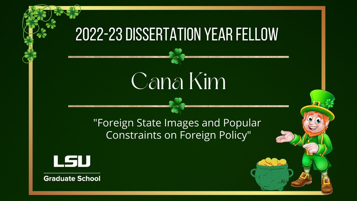 Congrats Political Science PhD student Cana Kim on winning a Dissertation Year Fellowship! 

Advisor: Dr. Christopher M. Sullivan