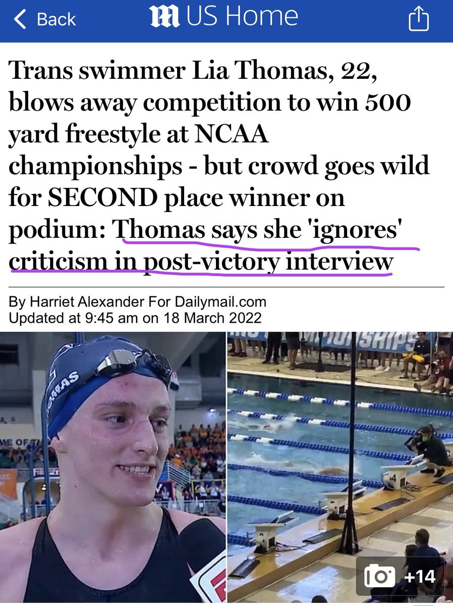 “Why don’t women speak up?!”

Women *are* speaking up and Lia Thomas themself admits that women’s voices are being proudly ignored.