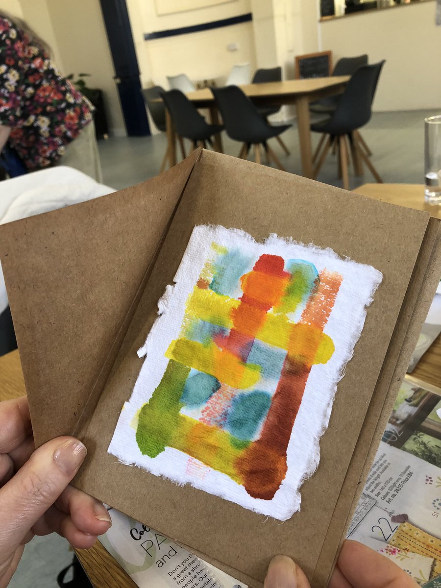 Digifem's tweet photo. #TheEloquentFold @rarenotions had our 1st Art &amp; Soul session at The Daylight Centre Wellingborough for @MadeWithMany_ Here’s what happened on my table #ink #handmadepaper #deepfeelings #sharedconversations #difficultdescisions #supportivegroup #takeadeepbreath #wellbeing https://t.co/IQBN3Mwu8z