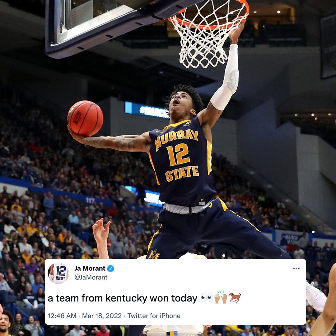 CBSSportsCBB's tweet photo. The last time @RacersHoops earned an NCAA Tournament win: @JaMorant's triple-double in 2019. https://t.co/ut2keF0voT