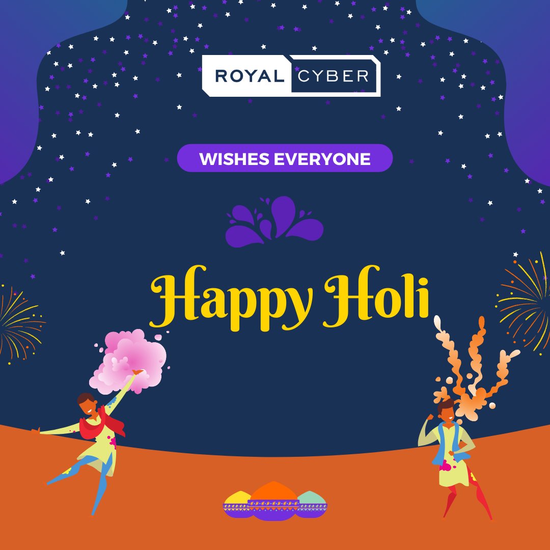 RoyalCyberAsia's tweet photo. May this Holi festival 🎨bring immense happiness, enthusiasm and smile on your face. Wishing you a very Happy Holi! 
.
.
#RoyalCyber #HappyHoli2022 #Holi2022 https://t.co/KKgrwXYiVD