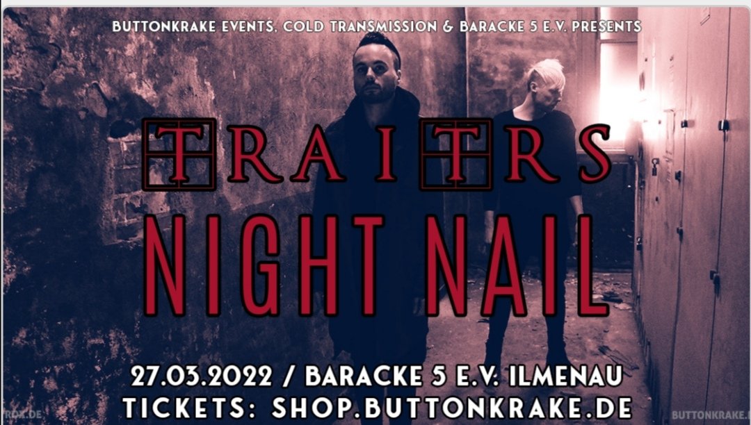 buttonkrake's tweet photo. Das erste Konzert für dieses Jahr von Buttonkrake Events .
The first concert for this year by Buttonkrake Events.
Supported by @coldtransmissio
#buttonkrakeevents #baracke5 #coldtransmission #traitrs #nightnail #postpunk #postpunkmusic #darkwavemusic #darkwave  #ilmenau https://t.co/YUYqqXwO32