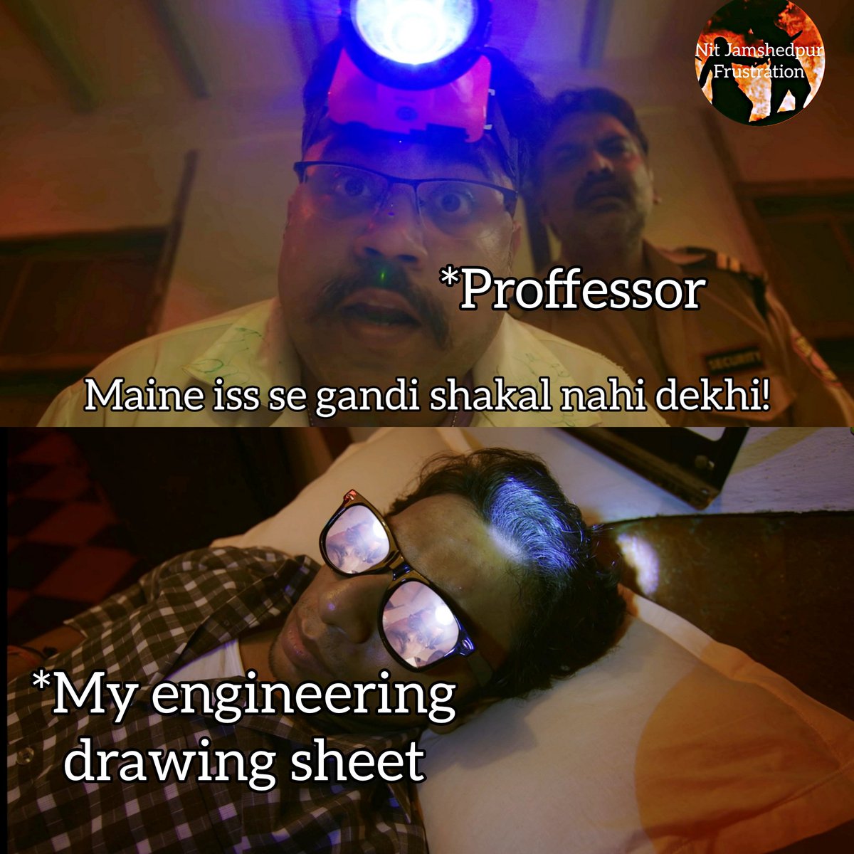 nit_frustration's tweet photo. Jo hai yahi hai!
#EngineeringDrawing #FridayMotivation #FridayFeeling #FridayVibes #Holi #Holi2022 
Ft. @Chotemiyan29 #TVF @TheViralFever  @TVFBachelors @TheQtiyapaGuy @shashwatshukla_ @akibaliii @shuklashash @InMemeTemplates @MemeTemplatesO1 @Memes_Raj @memes_hallabol https://t.co/KFG19zuSxO