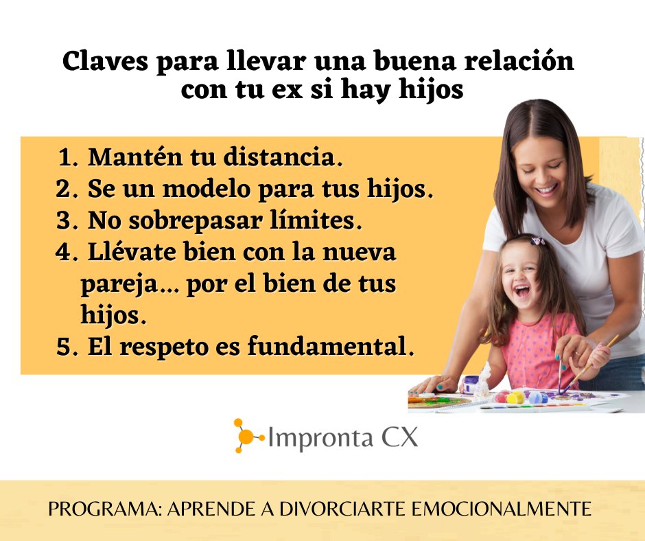 Impronta_CX's tweet photo. Luego de una ruptura sentimental, de seguro no quieres seguir en contacto con tu ex. Sin embargo, cuando hay hijos, es casi imposible borrar a esa persona de tu vida.. Aprende cómo hacerlo en nuestra conferencia gratuita Más infor en: https://t.co/ZrSZiTB77y https://t.co/ElXYJRC8ec