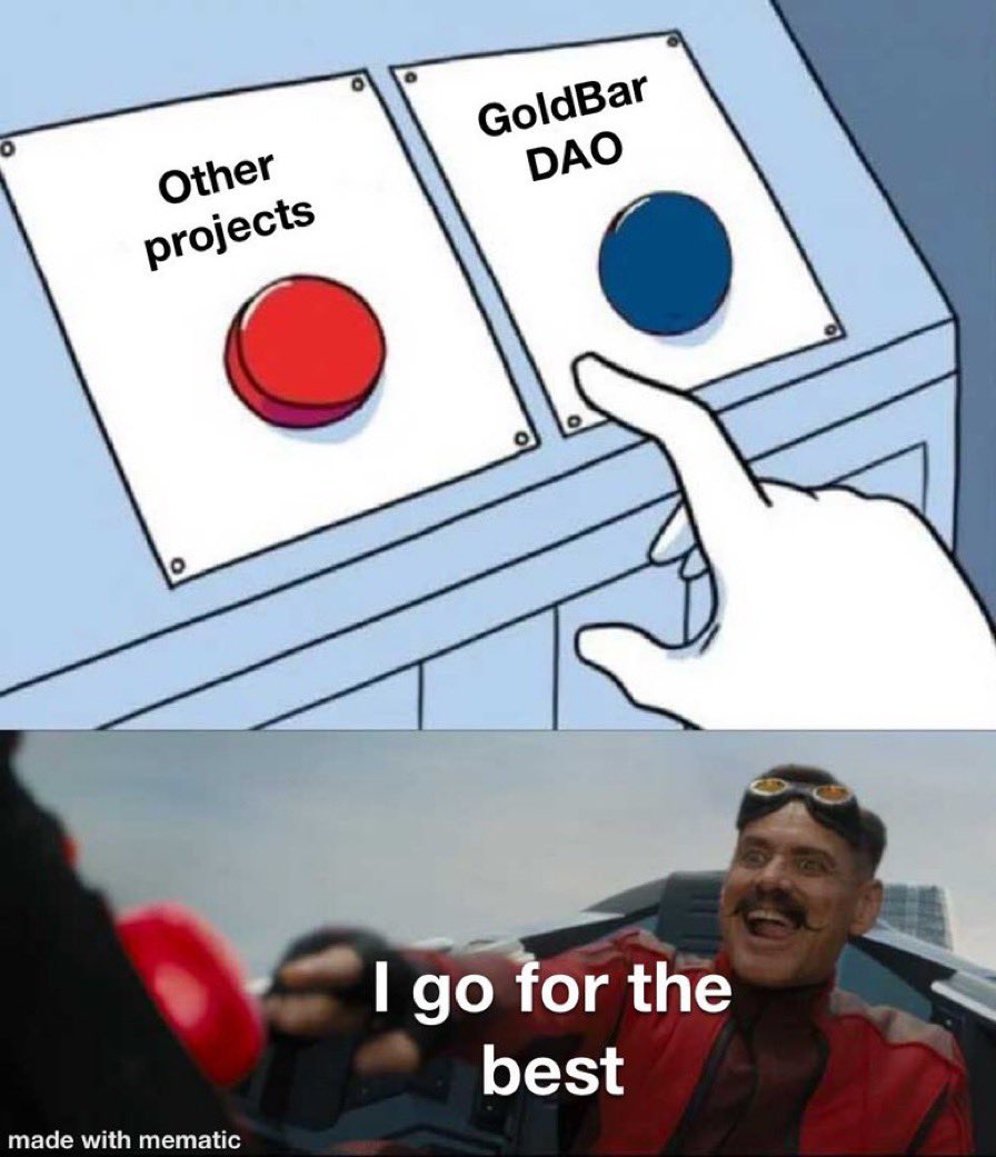 GoldBarGames_'s tweet photo. GOLD BAR DAO > EVERYTHING ELSE https://t.co/fR7J6rvevR