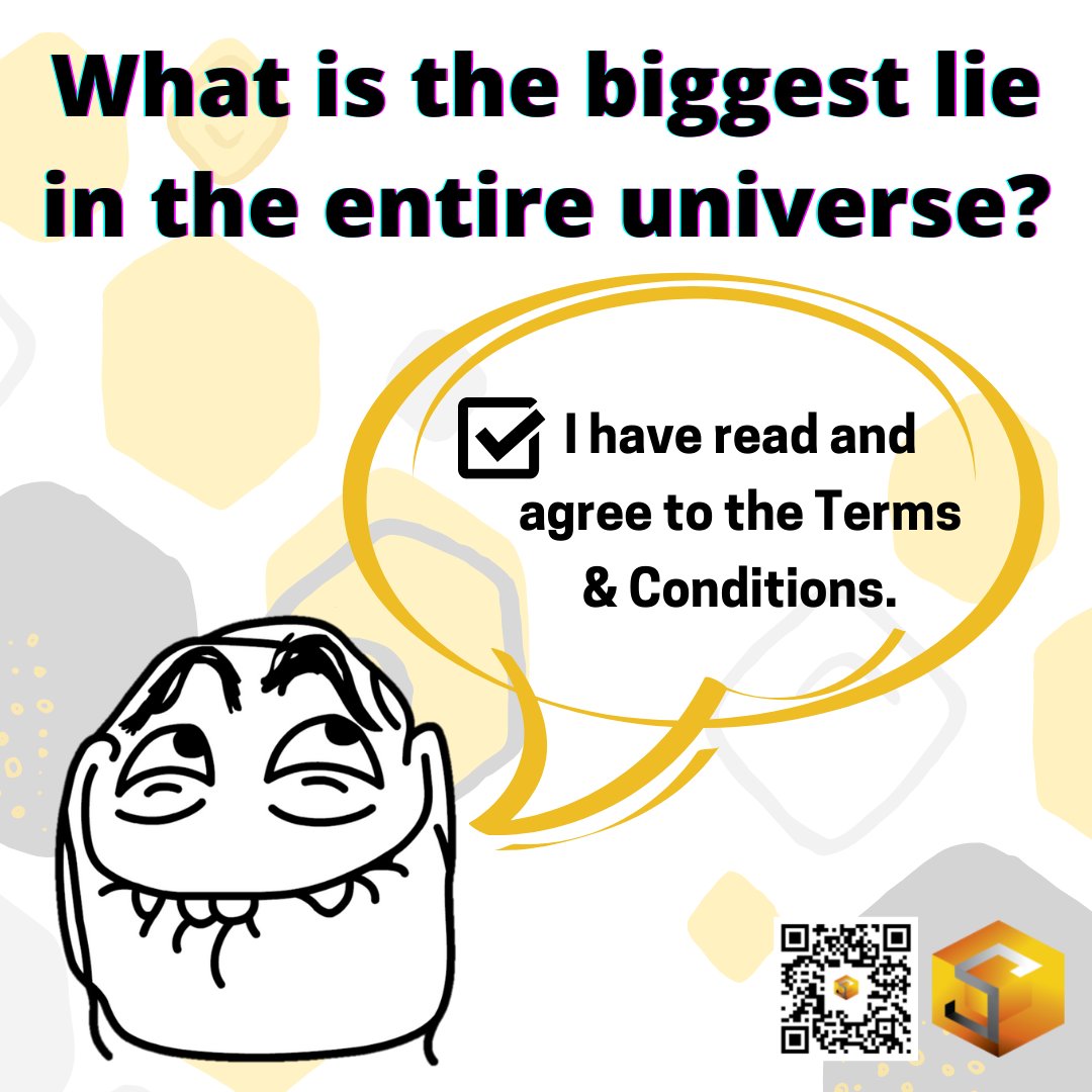 SwissRanks's tweet photo. For today's #SwissGoodVibes
What is the biggest lie in the entire universe?
:“I have read and agree to the Terms &amp; Conditions.”🤣
Can you also relate to our Friday joke? Hoping that it puts a smile on your face as you finish another productive week. Weekend is coming! Let's go!🥳 https://t.co/09gCjn9cNq