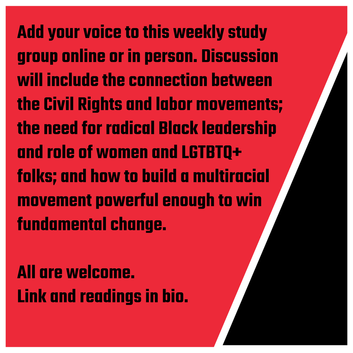 Seattle_FSP's tweet photo. The #RevolutionaryIntegration study group powers on!
Black leadership and how to build a powerful multiracial movement on the agenda. This week’s discussion is on “the turbulent 1960’s”.
Mondays at 6:30pm PST.
https://t.co/ArYwNp8pu3 https://t.co/GqbFYrnBRu