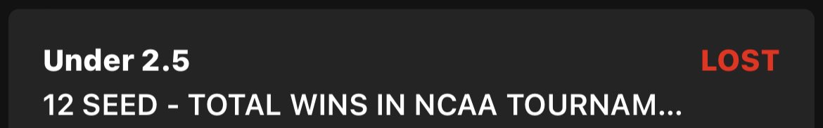 PohlarBeer's tweet photo. So just to clarify for next year: a play in game with a guaranteed 12 seed win, counts towards this bet ⁦@DKSportsbook⁩ ? https://t.co/rz3vOtobj8