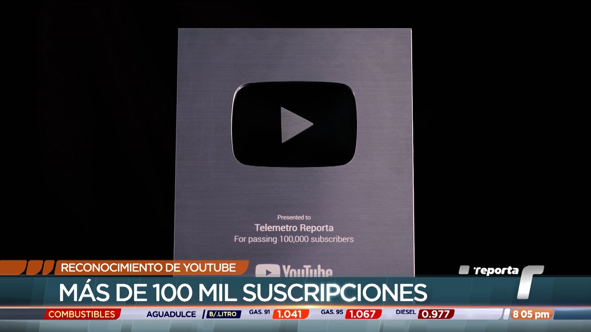 VIDEO: Telemetro Reporta recibe el Botón de Plata de Youtube tras lograr 100 mil suscripciones buff.ly/3IkO1X0