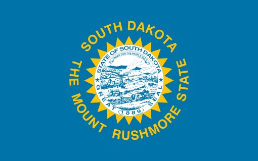 Todays third flag of the day is the flag of South Dakota (U.S State)! It was adopted on November 9th, 1992. In an old variant, the seal was instead a sun, as South Dakota used to be called the Sunshine State.