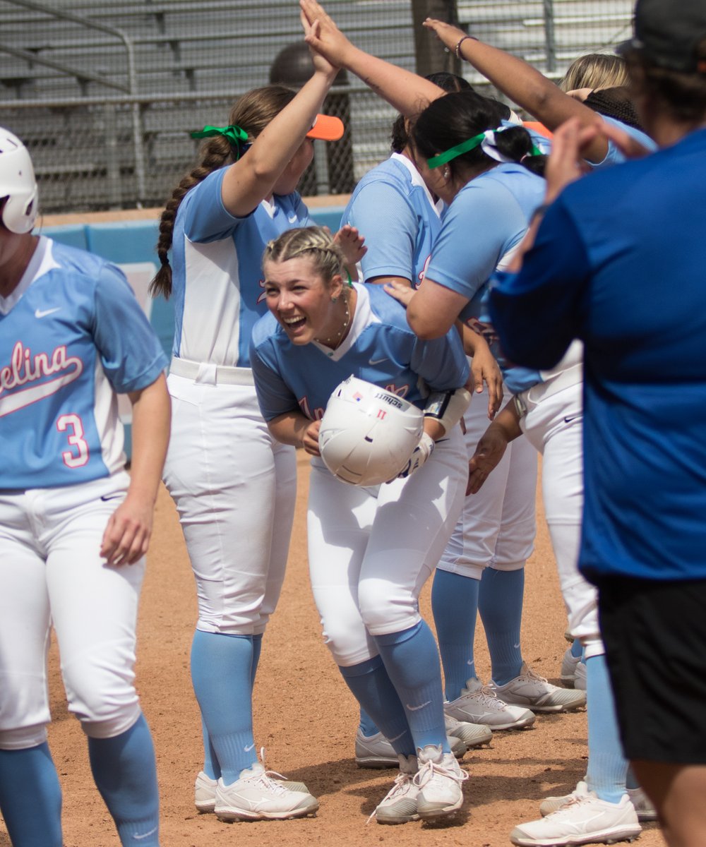 ONLY BECAUSE THERE ARE NO 5-RUN HOMERS: AC's Leighton Landreth rocked her second grand slam in as many days -- and third in the past two weeks -- during Thursday's game against W. Nebraska. (Photos by <a href="/EmilieDoerksen/">Emilie Doerksen</a>) <a href="/ACRunnersSB/">Angelina College Softball</a> @CalebKTRE <a href="/NJCAASoftball/">NJCAA Softball</a>