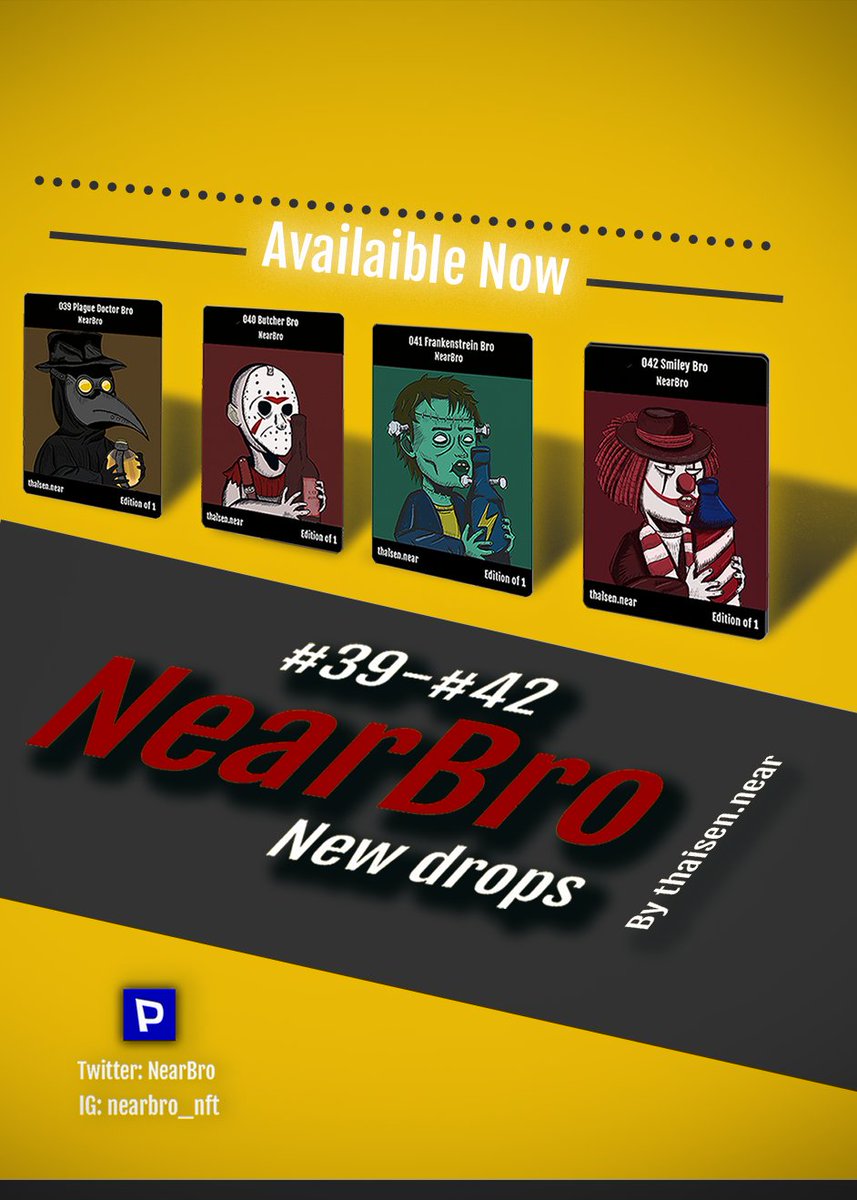 NearBro_NFT's tweet image. 🆕#039-#042 is now on @ParasHQ 
🔗:paras.id/collection/nea…

Comes and joins NearBro family 🍀:
discord.gg/2bjRDfYdj4

P.s 1/1 edition Giveaway event coming soon.📌

#PARASnft #NFTs #NFTCommmunity #NFTGiveaways #NFTTHAILAND #NFTThaicommunity #NEARnft