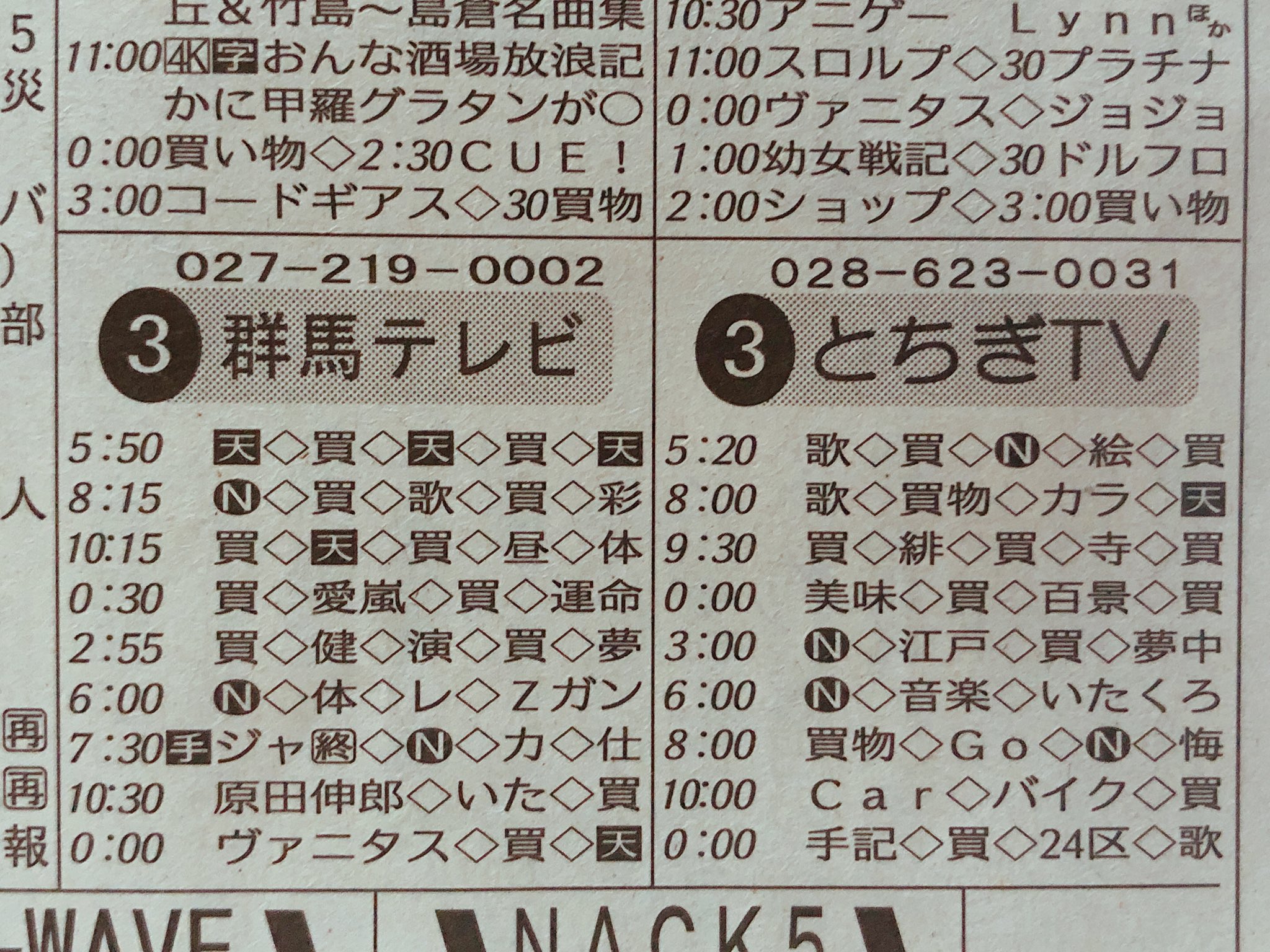 谷田部将 この番組表で放送内容が判るのがすごい 群馬テレビ とちぎテレビ T Co Ga1icrrjdb Twitter
