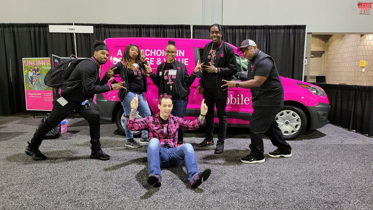 RobAymett's tweet photo. The Atlanta International Auto Show is going to be SUPER this weekend!! Love seeing all the teams come together to paint the show magenta! #TruckLife #SELoveWhatYouDo https://t.co/BBjp2ik2Jm