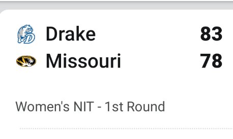 RobbeeeRob's tweet photo. So, I tuned in to watch the Miz-Zoo/Drake WNIT game, & all I hear is how Robin was moaning about why they got left out of the big dance, because they were deserving of more than the lowly WNIT.
Well Robin.... here's your answer ๐ (#StillNothing) https://t.co/hYb0ExK1NW