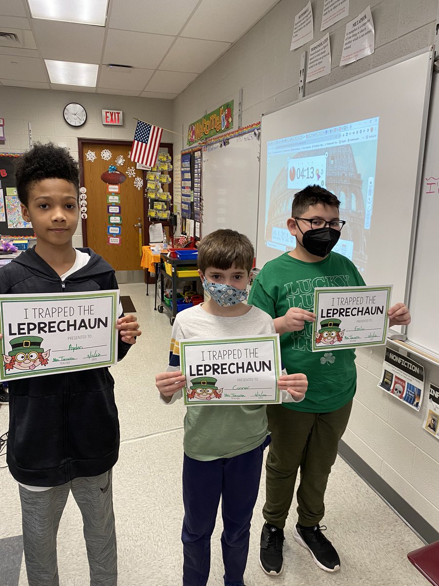 #5thgrade trapped a leprechaun today! We used our reading skills to figure out how to make a leprechaun trap and keep that pesky little guy away from our classroom for good! #escaperoom <a href="/Methacton/">Methacton Schools</a> <a href="/MethactonEA/">Methacton Teachers</a>