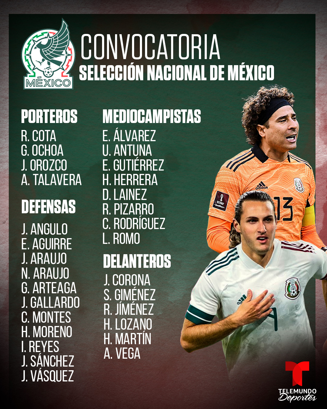 Segunda Camiseta Mexico Jugador H.Moreno 2022