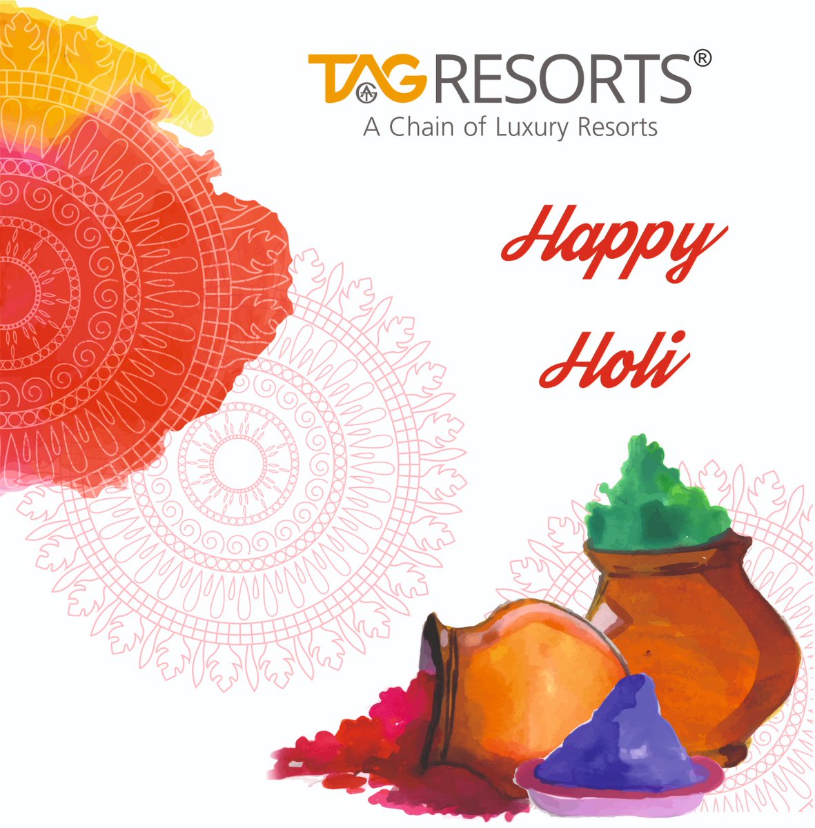 Happy Holi!
TAG Resorts wishes everyone a very Happy Holi!
.
#happyholi #playholi #holi2022 #holirang #blessings #celebrate #colours