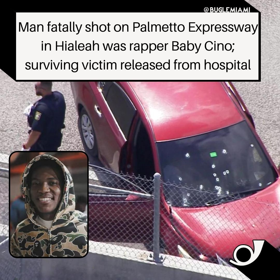 BugleMiami's tweet photo. Man fatally shot on #PalmettoExpressway in Hialeah was rapper #BabyCino; surviving victim released from hospital 

#BugleMiami #MiamiNews https://t.co/h6kXgRKMzU