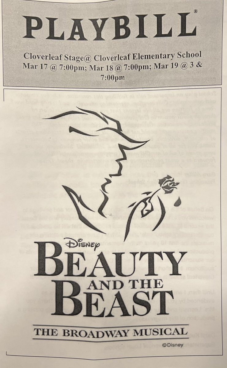 CHS Production of Beauty and The Beast! Don’t miss it! Outstanding job by cast, crew, and directors!