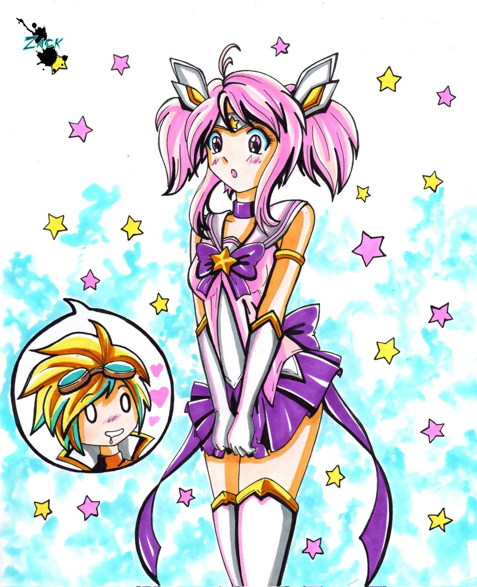 LeonheartZack's tweet photo. Lux star guardian drawn with markers and watercolor. #lux #luxstarguardian #LeagueOfLegends #WildRift #luxfanart #watercolor #markers #starguardianskin https://t.co/nXOY77XE69