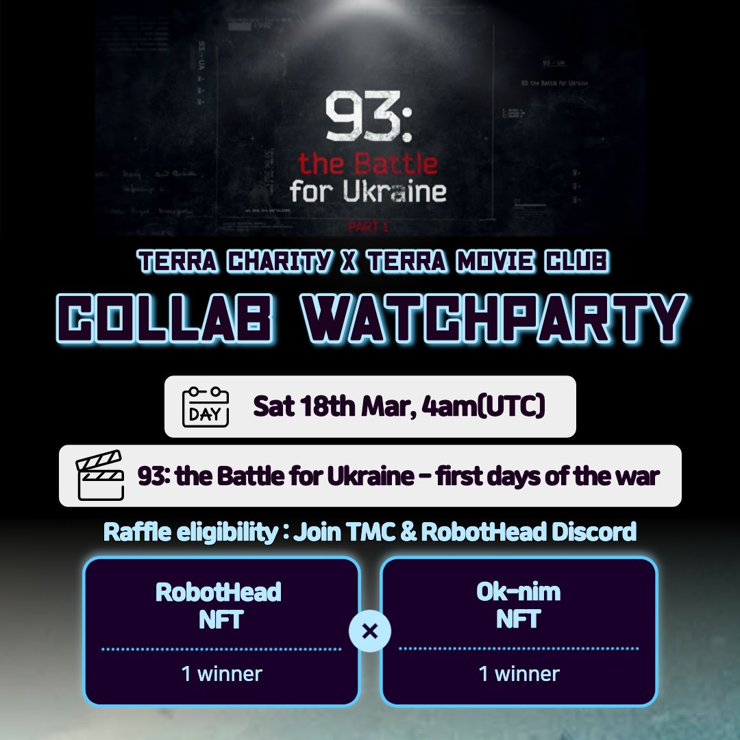RobotHeadsNFT's tweet image. In exactly 24 hours, we will be having a watchparty with @TerraMovieClub and Terracharity. Be there!

#Terracharity #Terra #TerraNFT #LUNAtics #NFT #NFTs #nftmint #NFTdrops #NFTCommunity