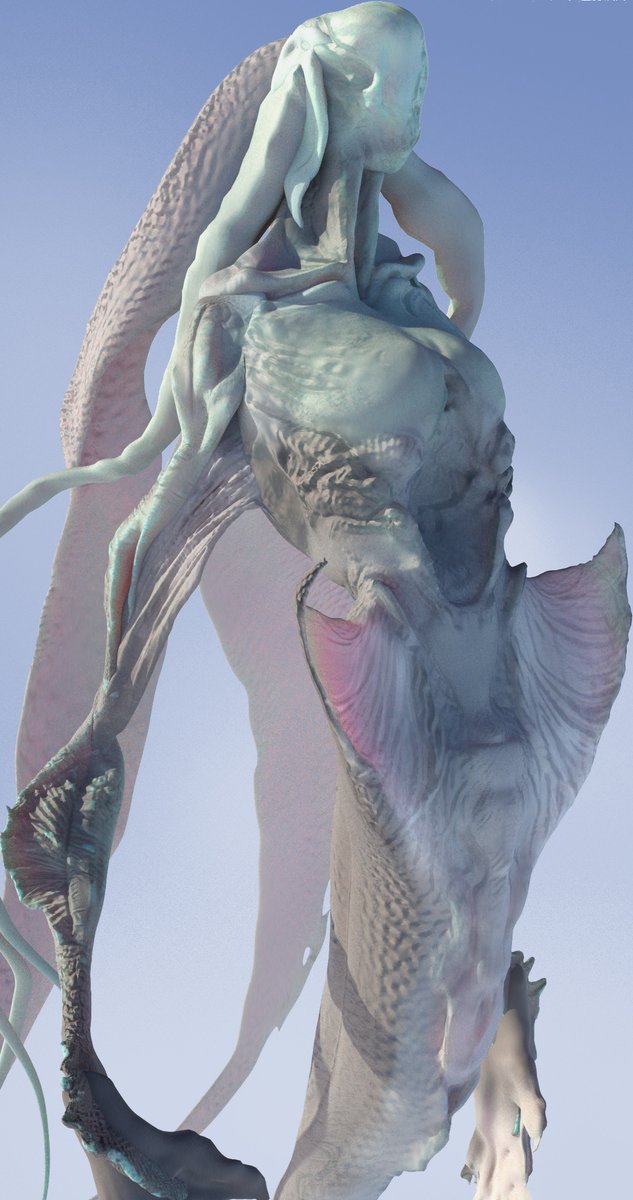 vlvvlv3's tweet photo. 无脸人鱼（又名天使人鱼）传说中的大气生物，生活在2万2千米的平流层，体重约1200g，靠长达几百米的触须收集大气中的微生物和水蒸气形成的云为食物，多现身于积雨云中。2024年被特殊生物研究所用特高压磁力约束装置捕获，编号#0004。 https://t.co/84m78i2M4h