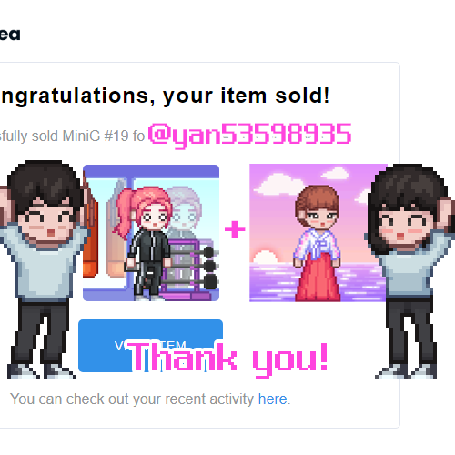 🌈KLAYGROUND MiniG #10&amp;19 [Sold out]🌈
잠깐 자고 일어난 사이에 <a href="/yan53598935/">yan</a> 님께서
 MiniG #19 와 MiniG #10 친구들을 데려가셧습니다!🎉🎉

너무 감사드리고 디스코드에도 더욱 많은 것들 기재해 놓고 열심히 좋은 작품보여드리겠습니다!
많은 관심 부탁드려요~! 😍😍🙏

#KNFT #SUPIC