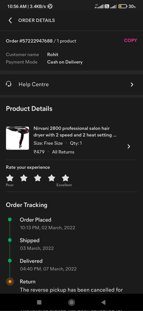 NehaAK47's tweet photo. @meesho_support 
Hey meesho My friend Abhi Ordered One Hair Dryer from meesho
And got different Product so he requested for return but Xpressbees delivery boy not accepting her return
Can you please communicate with your team and Xpressbees company for the same! @Meesho_Official https://t.co/MJnOmv3FWm