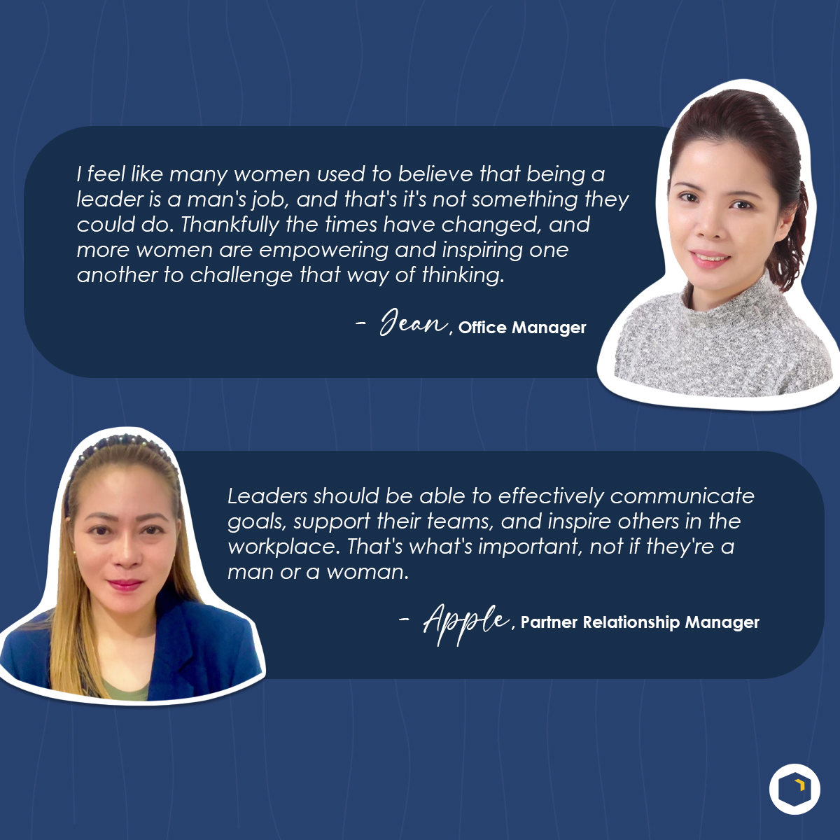 PayoAsia's tweet photo. This women's month, we wanted to put the spotlight on some of Payo's #sheroes. Take a look at what Liron, Kim, Jean, and Apple have to say about being women leaders today 💙

#WomensHistoryMonth #Payo #Ecommerce #Logistics #womeninlogistics #womeninlogisticsleadership https://t.co/1IdSqjhPiM