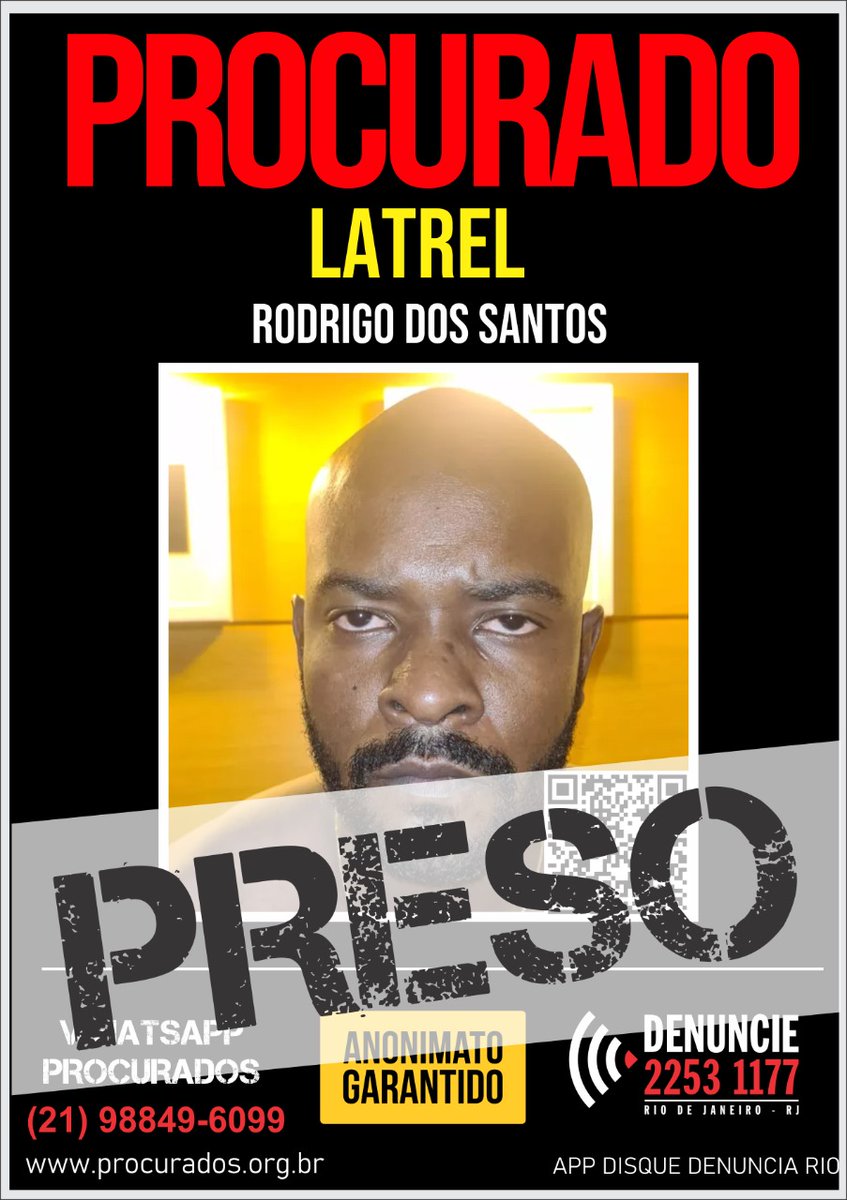 PProcurados's tweet photo. Apontado pela polícia como sendo um homem de perfil violento, e ostentando a tatuagem de um fuzil no lado esquerdo do peito, Rodrigo dos Santos, o Latrel, foi preso nesta quinta-feira, durante uma ação conjunta de agentes da Polícia Civil do Rio e da Polícia Civil de São Paulo. https://t.co/kBtQGhacJC