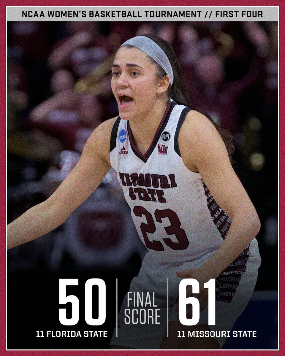 Missouri St. advances to the next round in the NCAA women's tourney ‼️ @MSULadyBears