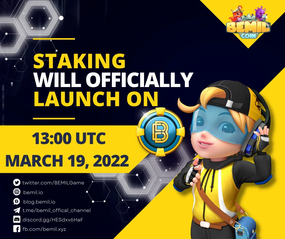 BemilGame's tweet photo. 🔥New feature Staking will Officially launch on 13:00 UTC March 19, 2022 
√ Single BEM Staking
√ BNB - BEM LP Staking 
📌 Don't miss this amazing news and experince the new feature now!!!
♨️ Join Discord to get individual support: https://t.co/xe8yeJ89yq https://t.co/Z75CdZK4E9