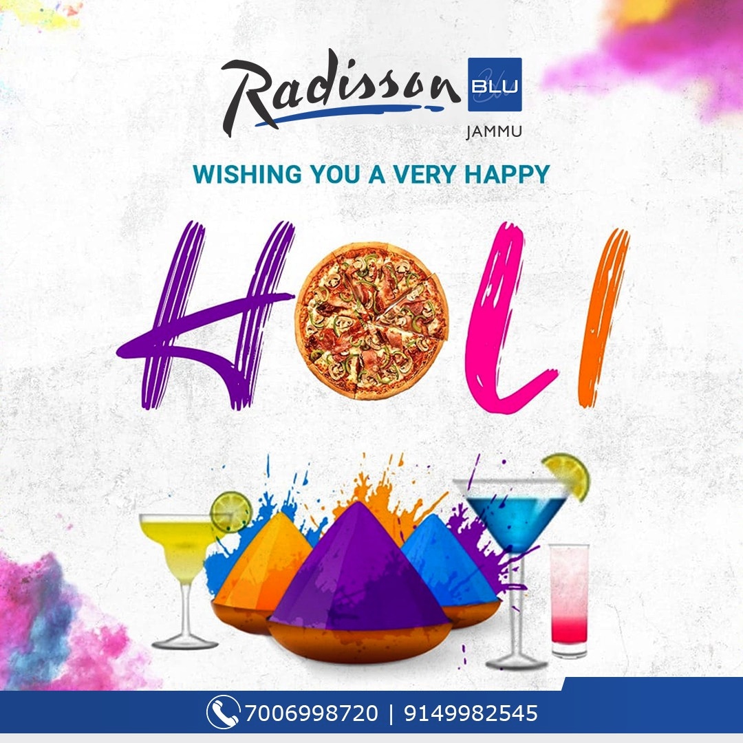 RadissonJammu's tweet photo. Radisson Blu Jammu wishes you a very Happy Holi...May this Holi brings happiness and prosperity in your life. Enjoy the festival of colours and spread love.
.
#happyholi #celebration #festival #aartimahajandingra #radissonblujammu #PositiveVibesOnly https://t.co/oLqpmxYoqa