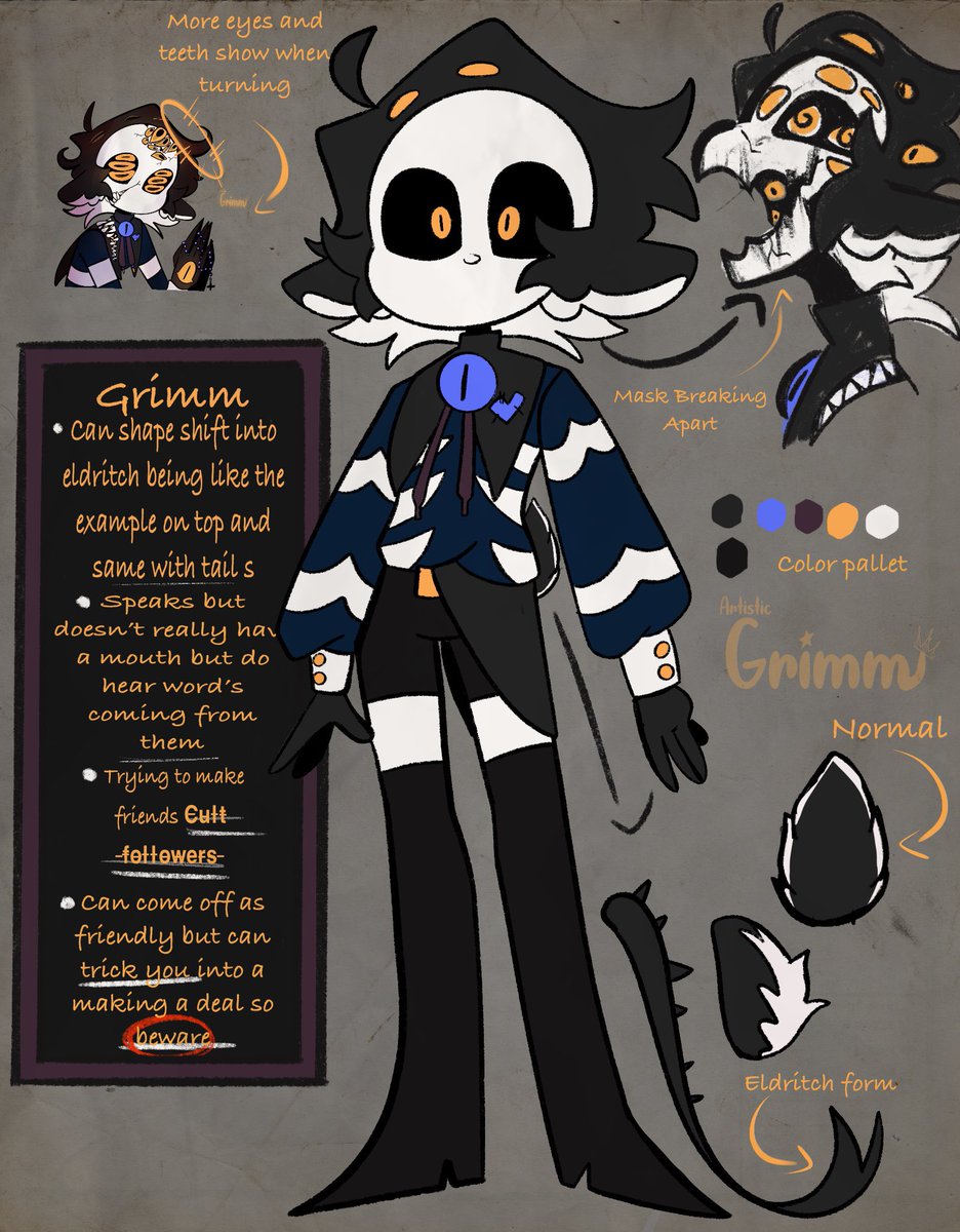 hollowcreation_'s tweet photo. Character sheet done of my oc / tuber design hope you guys like it I even put a little bit of info to learn more about them - #characterdesign #charactersheet #oc #originalcharacter #artgrimm #vtuber #pngtuber  #ENVtubers #vtubercharactersheet #vtubersheet https://t.co/mm4JdwWPd2