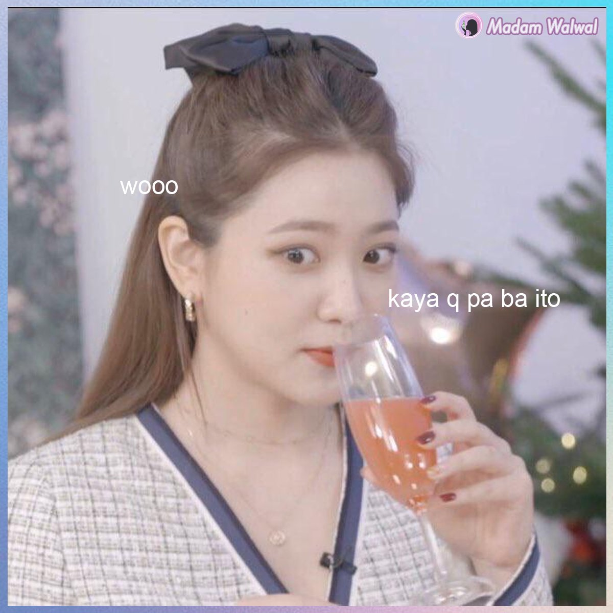 MadamWalwal's tweet photo. yung nafifeel mo na yung mga ininom mo sa sistema mo:
#RedVelvet #REDVELVET_YERI #Yeri #inumansessions #inumanmoments #walwal https://t.co/bXwoCwz2eG