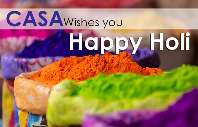 CASA_India's tweet image. The commencement of spring, the celebration of love and the value of kindness. Every colour symbolises the power of compassion. CASA India wishes everyone a safe and sound Holi.
#Holi2020