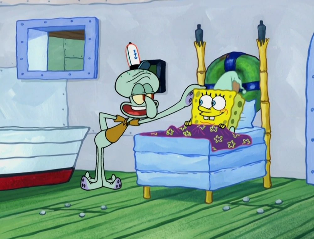 Mr Squidward?Just saying goodnight to SpongeBob, Mr Krabs.pic.twitter.com/A...