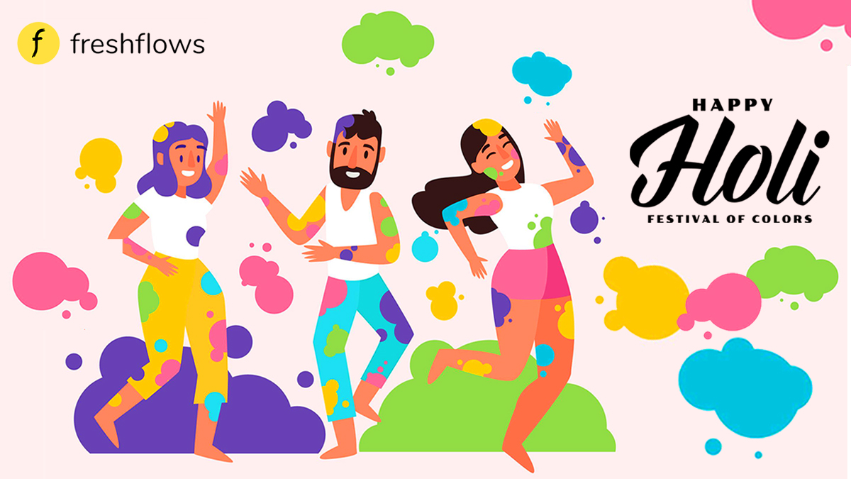 FreshflowsHQ's tweet photo. From the Freshflows family, we wish you and your loved ones a day full of happiness, laughter, and smiles on this auspicious and colorful occasion of Holi.

#productmanagement #Holi2022 #holicelebration #productmanager https://t.co/B90zfuzO4q