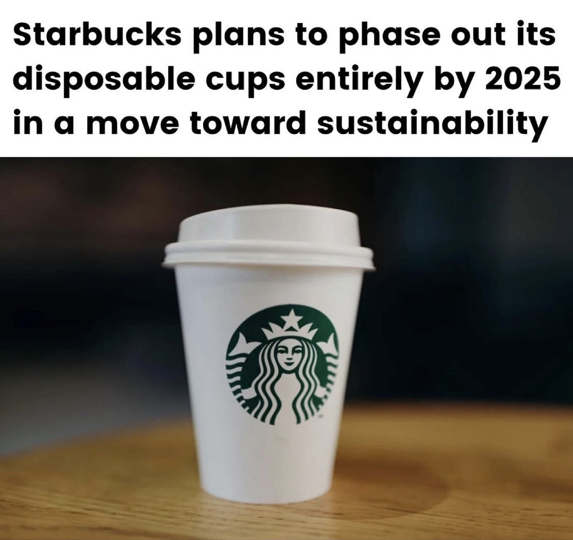 MyFreshWater's tweet photo. #Starbucks reaching out to the farthest right of the sustainability bell curve says its 6-billion a year paper-plastic cups will be replaced by more eco-conscious alternatives. Making drinkable coffee would be a better option IMO, I’ll bring my own tumbler. https://t.co/Yy1NII3gFr