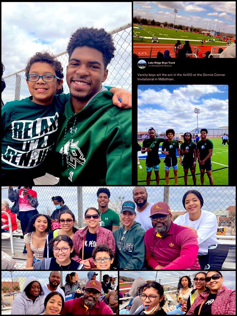 We enjoyed watching <a href="/Lake_RidgeTrack/">Lake Ridge Girls Track & Field</a> <a href="/LRHSBOYSTRACK/">Lake Ridge Boys Track</a> <a href="/MISD_Athletics/">Midlothian ISD Athletics</a> Go team! Some of the cousins came out to cheer the team on… Go Eagles! #family #sports <a href="/bray_henderson/">Brayzon Henderson</a> #BrayzonHenderson #LakeRidgeHighSchool #Athletics #track 👏👏👏💟