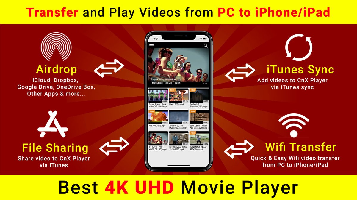 cnxplayer's tweet photo. Transfer videos from any PC to Mobile (Phone or tablet) via WiFI on Android (Phone/Tablet) and iOS (iPhone/iPad)

Windows 10 : https://t.co/U45RO61nmo
Android : https://t.co/75eu9L7Wvs
iPhone/iPad : https://t.co/6WgJC7Z8ym
Website : https://t.co/4BuaGVWpAh

#4k #hd #hdr #uhd https://t.co/2ewzqMesGQ
