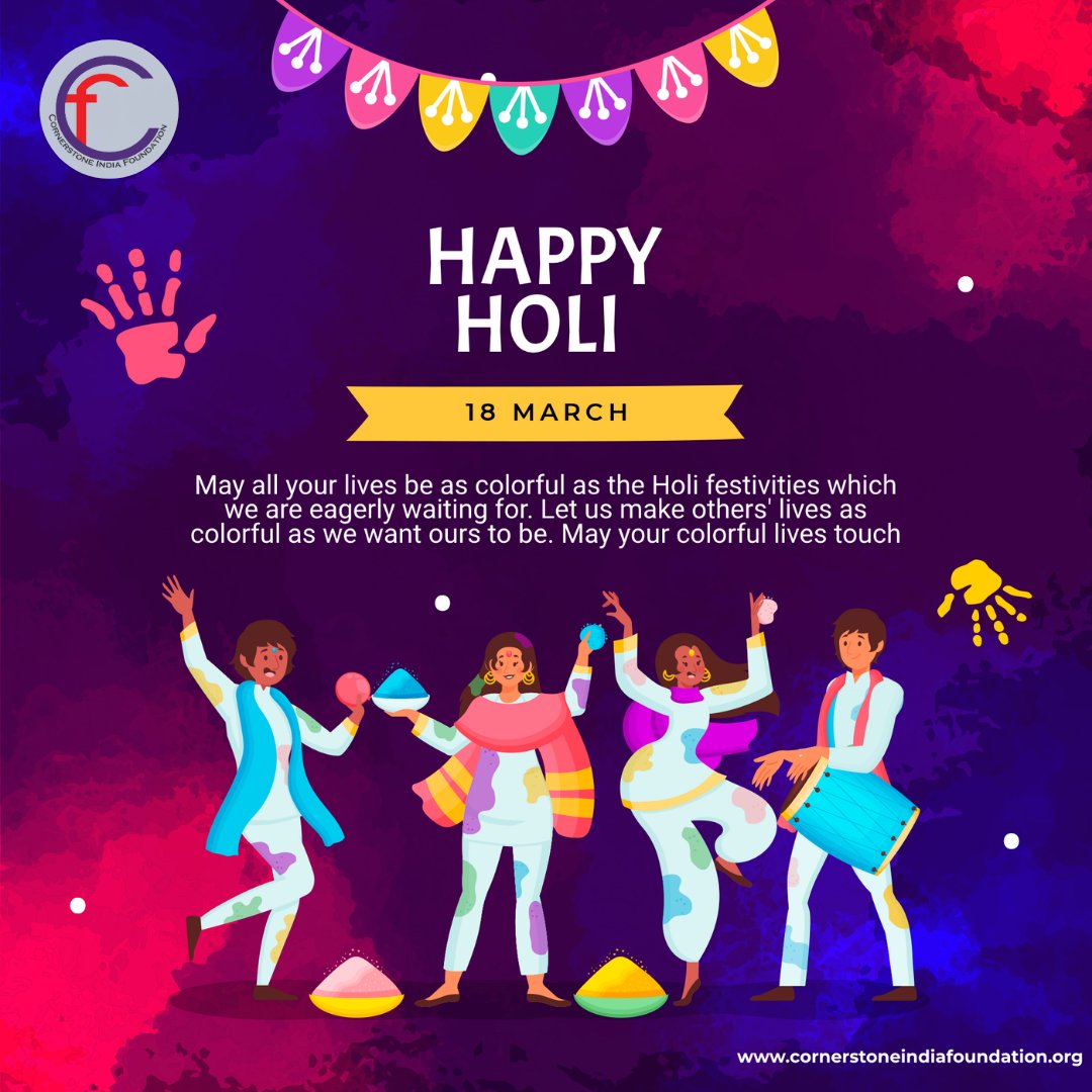 CornerstoneInd1's tweet photo. May this Holi add more love and colour to your life and your family. 
Happy Holi.

#happyholi #holi #holi2022 #colors #festival #india https://t.co/b2ep1k2mU0