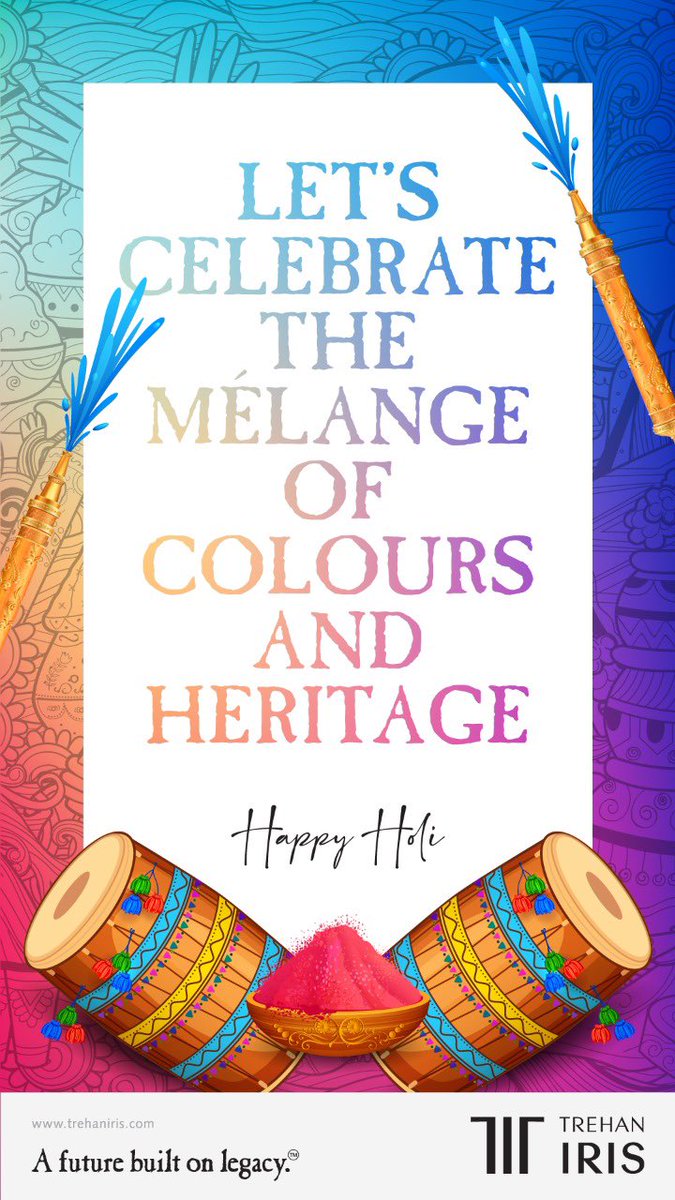 VarunSh24075219's tweet photo. This Holi, live every moment of your life to the fullest and celebrate with your loved ones. Play to your heart's content and cherish the moments of festivities forever. We wish you and your family a happy Holi!

#Trehan #TrehanIris #Trehanirisfamily #Irisbroadway #Festival #Holi https://t.co/pf15gk43c8