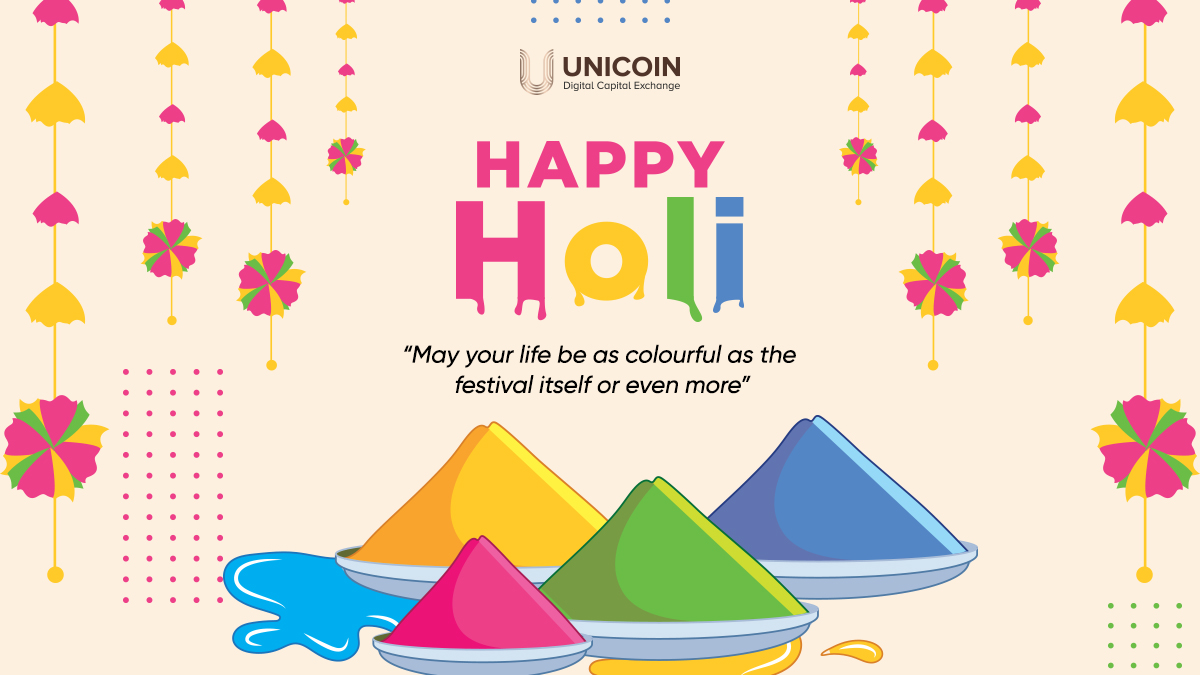 UnicoinExchange's tweet photo. Unicoin Dcx Wishes you all a very happy Holi. "May your life be as colorful as the festival itself or even more" 
#Unicoindcx #Holi2022 #holi #holicelebration #holihai #holifestival #HolikaDahan2022 #HappyHoli #festivalofcolors #Festival #india https://t.co/QqA6tDVs1O