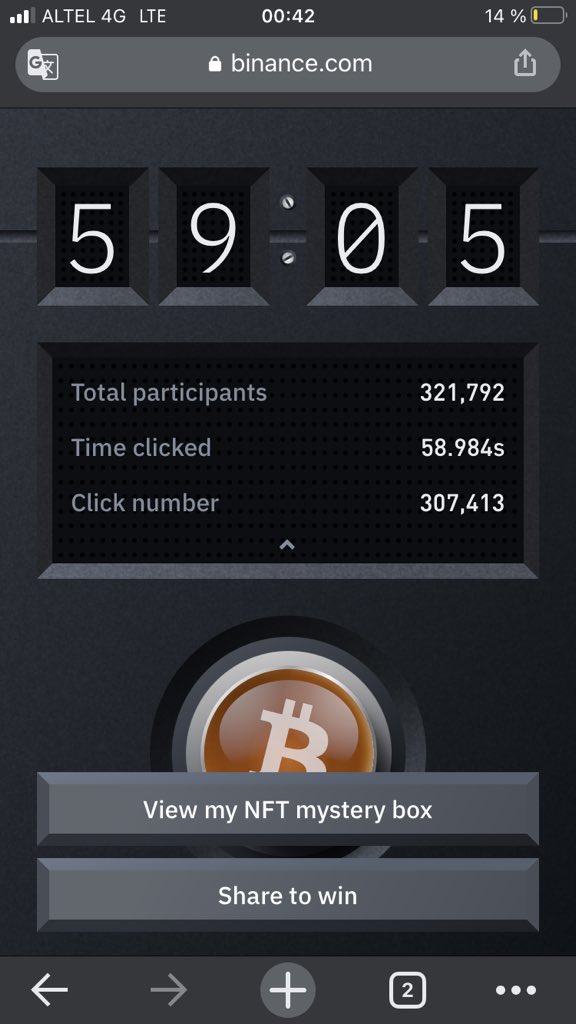 #BitcoinButton #binance  thank u for game 👏🏽